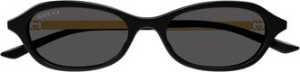Gucci Ovale Zonnebril - Dames - Zonnebrillen - Zwart - 52 MM - Accessoires