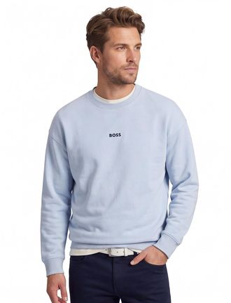 HUGO BOSS BOSS Green lichtblauw sweater Stenson oversized fit effen