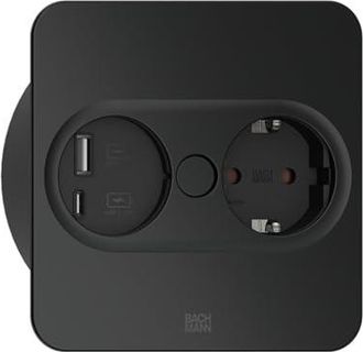 Bachmann Twist 2 Toma Integrada Negro Mate Usb-a Usb-c
