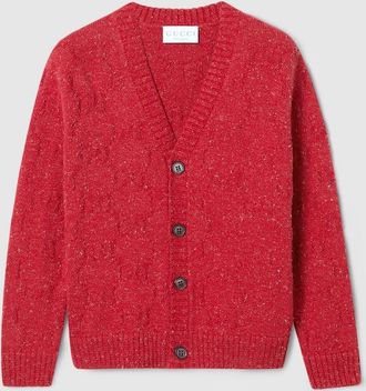 Gucci Kids - GG Cotton Cardigan, Size 10 years, Red, Ready-to-wear
