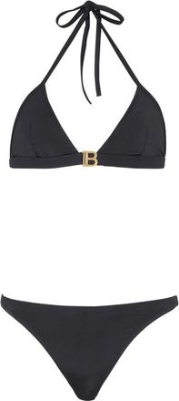 Balmain B driehoek bikini - Dames - Bikinis - Zwart - L - Tweed - Badmode