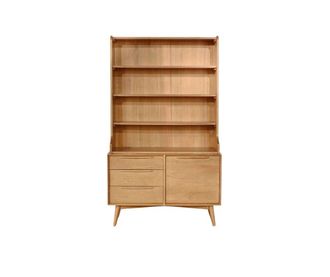 Robin des Bois Biblioteca estilo escandinavo de hevea, 3 cajones, 1 puerta