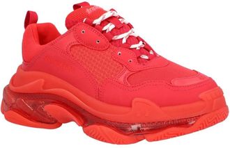 Balenciaga Schoenen, Heren, Rood, 42 EU, Leer, Rode Clear Sole Triple S Sneaker