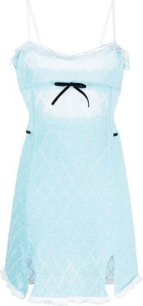 Cormio Lingerie-ge&iuml;nspireerde jurk - Dames - Korte kleedjes - Blauw - S - Kleedjes