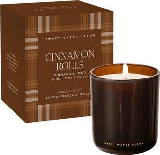 Sweet Water Decor Premium Boxed Fall Candle in Cinnamon Rolls - Amber Jar at Nordstrom