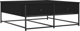 vidaXL Mesa de centro madera de ingeniería negro 100x99x40 cm Vidaxl