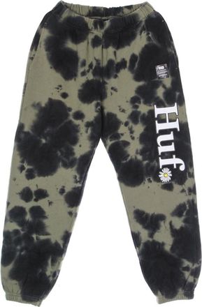 HUF Bloemen Fleece Trainingsbroeken Olijf - Heren - Sweatpants - Groen - S - Katoen - Broeken