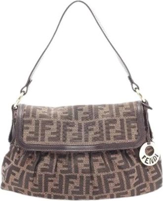 Fendi Pre-owned Zucca Canvas Leather Shoulder Bag - - Pre-owned - Donna - Marrone - ONE SIZE