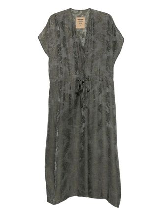 Uma Wang floral-pattern dress - women - Viscose/Cupro - M - Green