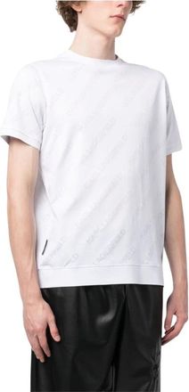 Karl Lagerfeld T-Shirts, male, White, XL, logo-print cotton T-shirt
