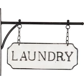 Foreside Home And Garden Foreside FWAD03983 Laundry Hanging Sign in White at Nordstrom