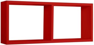 OEM Estante Rectangular De Pared 2 Compartimentos Mod. Morgana Rojo