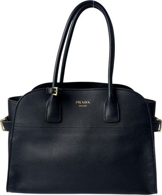 Prada Black Leather Tote Bag (Pre-Owned)