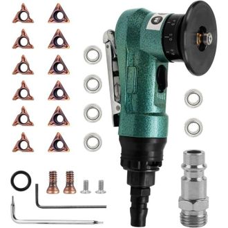 OEM Smussatrice Pneumatica Portatile In Alluminio Leggero, Angolo Di 45&deg;, Verde - 6 Lame R + 6 Lame C + 6 Cuscinetti