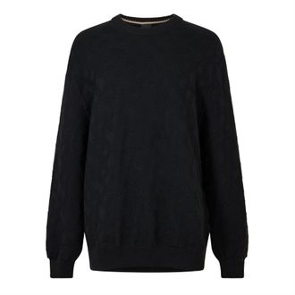 HUGO BOSS Heren Palao Gebreide Langemouwen T-shirt (Zwart)