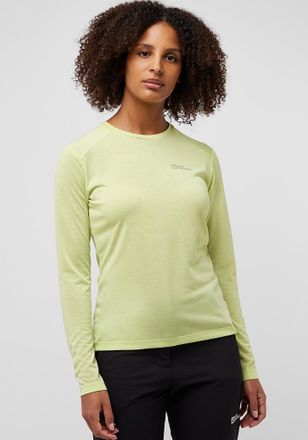 Jack Wolfskin Langarmshirt JACK WOLFSKIN VONNAN LS T W, Damen, Gr. L (42/44), gr&uuml;n (cool, matcha), Obermaterial: 100% Polyester, Shirts Langarmshirt