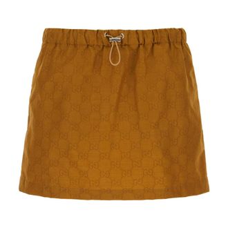Gucci Short Skirts, female, Brown, Size: 2XS GG Nylon Skirt