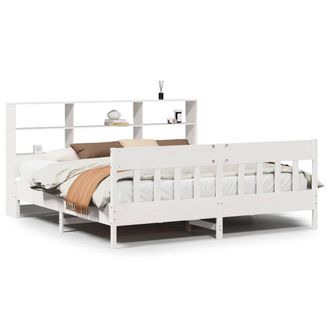 Berkfield Home Bed Frame without Mattress White 180x200 cm Super King Solid Wood Pine