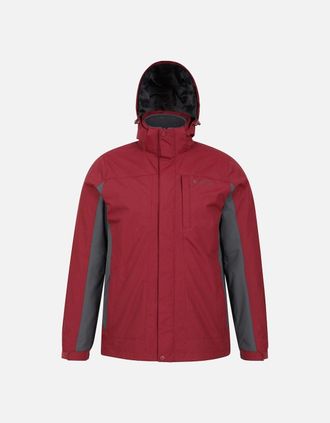 Mountain Warehouse Mens Mountain Warehouse Mens Thunderstorm 3 in 1 Waterproof Jacket - Red - Size: Regular/34
