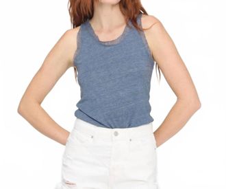 Bloomingdale's Misty Mesh Trim Tank Top In Deep Indigo
