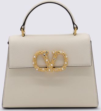 Valentino Garavani White Leather Vsling Top Handle Bag