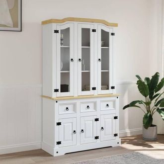 vidaXL Vidaxl - Credenza Corona Bianca 112x43x196 cm in Legno di Pino Messicano