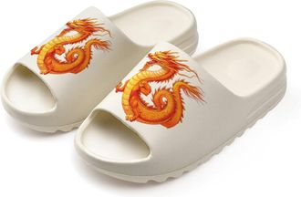 Generic Chinese Dragon Slides for Women Men Soft Thick Bottom Coconut Slippers Sandals for Bathroom Beach
