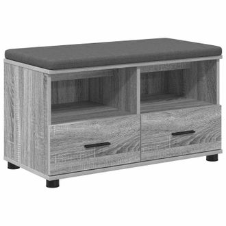 vidaXL Banco De Entrada Con Coj&iacute;n Gris Sonoma 80 X 38 X 46 Cm Vidaxl