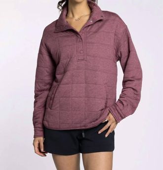 Thread & Supply Indiana Quilted Half-Snap Pullover In Rose