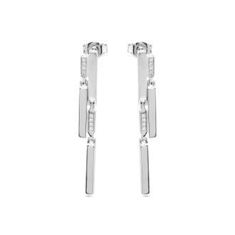 Luxenter oorbellen in 925 sterling zilver en briljant zirkonia met rhodiumafwerking - Onca