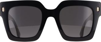Fendi Square Womens Shiny Black Smoke Grey FE40101I Roma - One Size