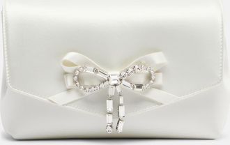 Jimmy Choo London Soft Bow Mini embellished satin clutch