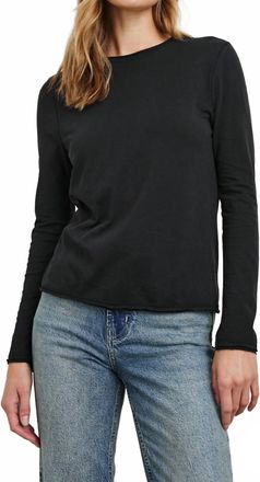 Rails Long Sleeve Crew Neck Top In Black