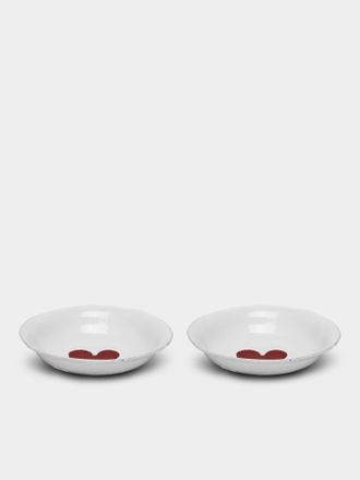 Astier De Villatte Heart Hand-Glazed Ceramic Small Dish (Set of 2)
