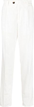 Brunello Cucinelli off-centre fastening chinos - men - Cotton/Cotton - 48 - White
