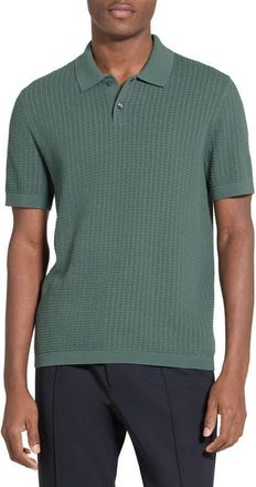 Theory Tactile Cotton Polo in Light Pine Grove - 2Ql at Nordstrom, Size Xx-Large