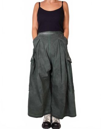 Rundholz Dip Wide Leg Trousers In Pine Cloud