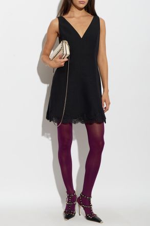 Valentino Garavani Dress With Lace Trim, Womens, Black