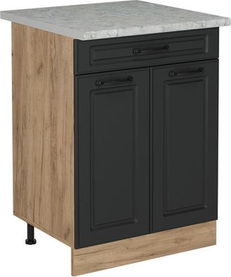 Vicco Mueble Bajo De Cocina R-line, Antracita Casa De Campo, 60 Cm Et M&aacute;rmol