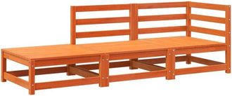 vidaXL Vidaxl - Sofá de jardín con reposapiés 2 plazas madera pino marrón cera