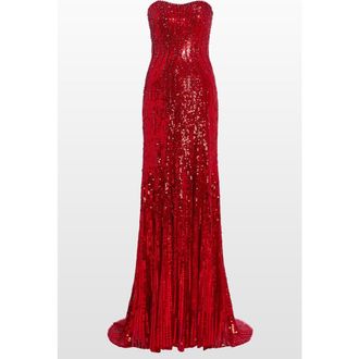 Jenny Packham Sarai Gown in Regency Red at Nordstrom, Size 12 Uk