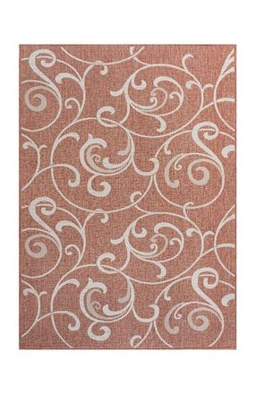 Jonathan Y Designs Maribel Traditional Classic All-Over Scroll Indoor/Outdoor Area Rug in Salmon/cream at Nordstrom, Size 5Ft 0In X 8Ft 0In