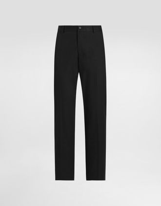 Dolce & Gabbana Cotton Gabardine Trousers - Man Pants And Shorts Black Cotton 46