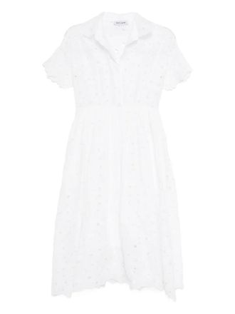 Dice Kayek embroidered cotton midi dress - women - Cotton - 36 - White