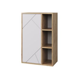 Vicco Estante De Pared Berno, Oro Potencia Roble/blanco, 50.1 X 78.4 Cm Con 3 Compartimentos Abiertos, Vicco