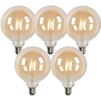 LUEDD Luedd - Juego de 5 bombillas led inteligentes E27 G125 doradas 4,9 w 470 lm 1800-4000 k