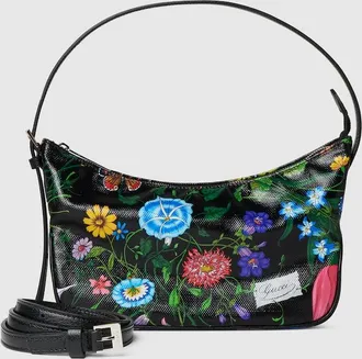 Gucci Lady Lunetta Small Shoulder Bag, Black, Fabric