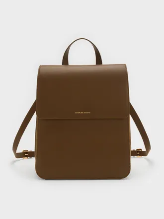 Charles & Keith Octavia Front Flap Structured Backpack