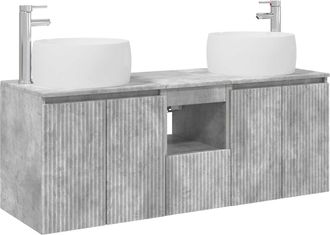 vidaXL Juego De Muebles De Ba&ntilde;o 3 Uds. Gris Hormig&oacute;n Vidaxl