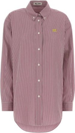 Miu Miu Purple Oversized Stripes Shirt